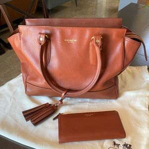 COACH Leather Candace Carryall Handbag & Wallet
